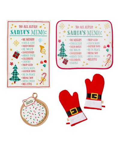 Lenox Santa Coming Cotton Kitchen Gift Set Of 5 Pieces In Multi