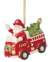 Lenox Santa In Fire Truck Ornament In Ivory