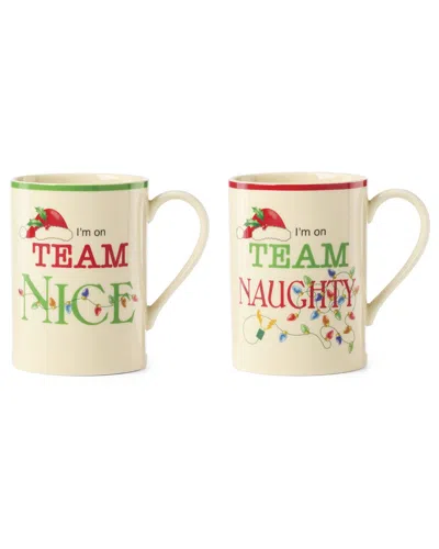 Lenox Set Of 2 Naughty & Nice Mugs In Neutral