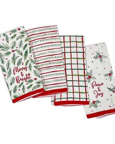 LENOX LENOX SET OF 4 BAYBERRY ASSORTED KITCHEN TOWELS