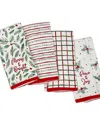 Lenox Set Of 4 Bayberry Assorted Kitchen Towels In Multi