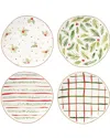 Lenox Bayberry Assorted Dessert Plates, Set Of 4 In Red