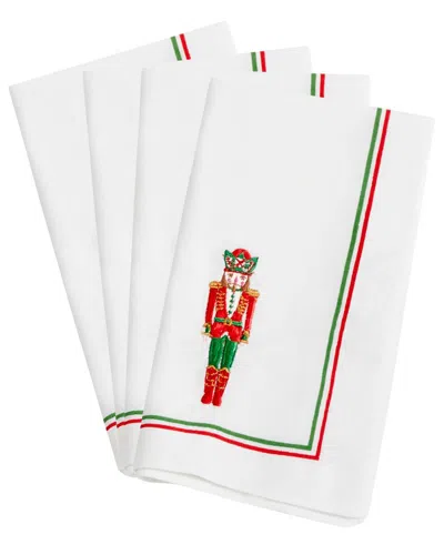 Lenox Set Of 4 Bayberry Nutcracker Napkins In White