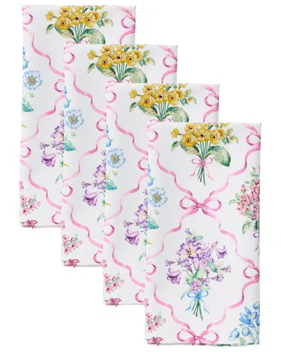 Lenox Set Of 4 Bouquet Ribbon Napkins In Multi