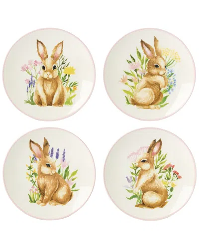 Lenox Set Of 4 Bunny Accent Plates, In White
