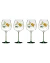 Lenox Set Of 4 Butterfly Meadow Balloon Wine Glasses