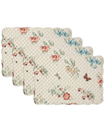 Lenox Set Of 4 Butterfly Meadow Fall Quilted Placemats In Neutral