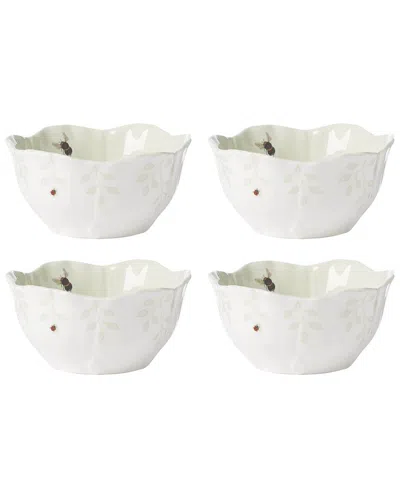 LENOX LENOX SET OF 4 BUTTERFLY MEADOW FLORAL DESSERT BOWLS