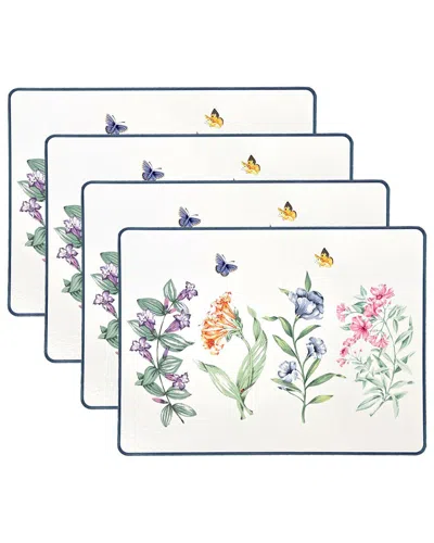 Lenox Set Of 4 Butterfly Meadow Garden Cork Placemats In White