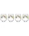 Lenox Set Of 4 Butterfly Meadow Stemless Wine Glasses