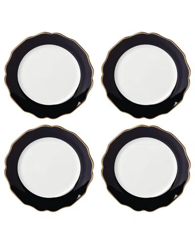 Lenox Set Of 4 Contempo Luxe Dinner Plates In Black