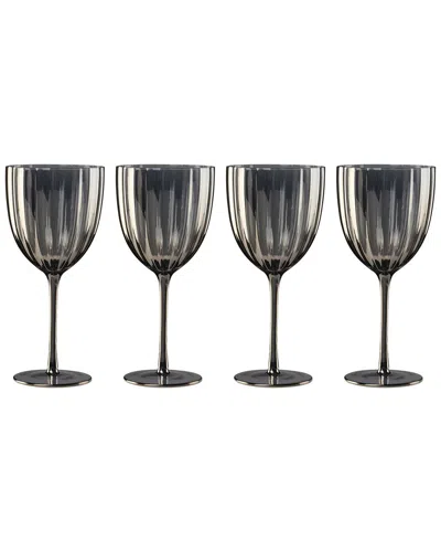 Lenox Set Of 4 Curva Luxe All Purpose Wine Glasses In Gray
