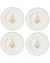 Lenox Set Of 4 Federal Platinum Tree Accent Plates In White