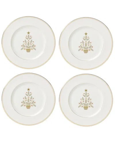 LENOX LENOX SET OF 4 FEDERAL GOLD TREE ACCENT PLATES