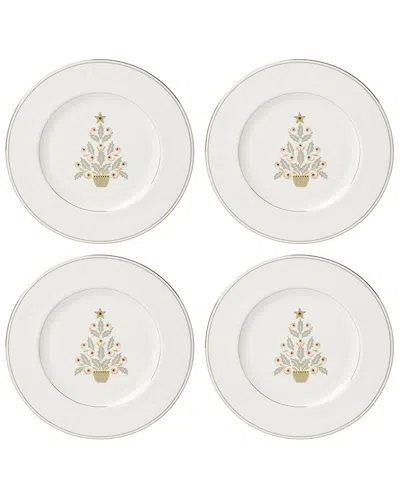 LENOX LENOX SET OF 4 FEDERAL PLATINUM TREE ACCENT PLATES