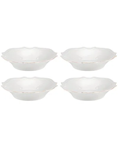 Lenox Set Of 4 French Perle Bead Pasta Bowls In White