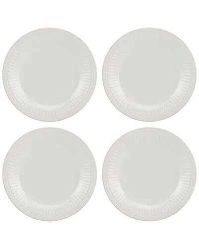 Lenox Set Of 4 French Perle Groove Dinner Plates In White