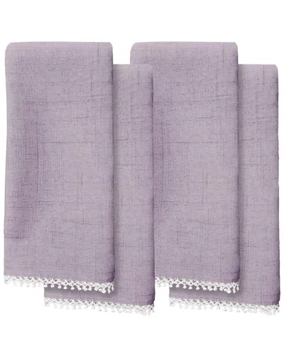 Lenox Set Of 4 French Perle Solid Napkins In Purple