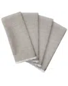 Lenox Set Of 4 French Perle Solid Napkins In Gray