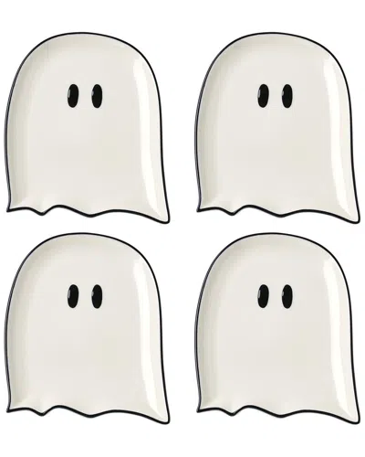 Lenox Set Of 4 Ghost Accent Plates In White