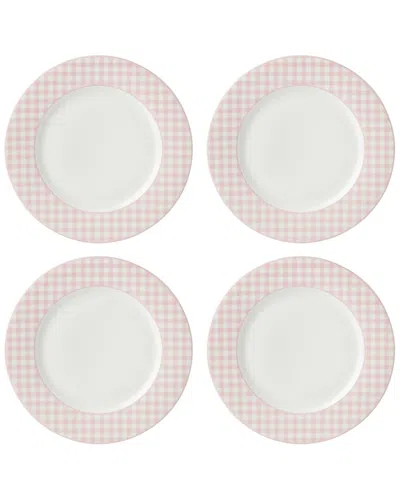 Lenox Set Of 4 Gingham Dinner Plates