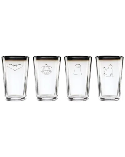 Lenox Set Of 4 Halloween Embossed Tumbler In Transparent