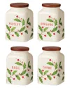 Lenox Holiday Cooking Spice Jars, Set Of 4 In White
