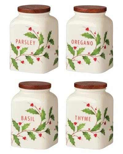 LENOX LENOX SET OF 4 HOLIDAY COOKING SPICE JARS