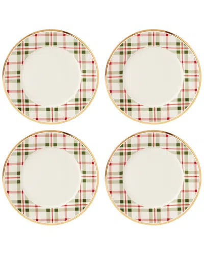 LENOX LENOX SET OF 4 HOLIDAY PLAID DINNER PLATES