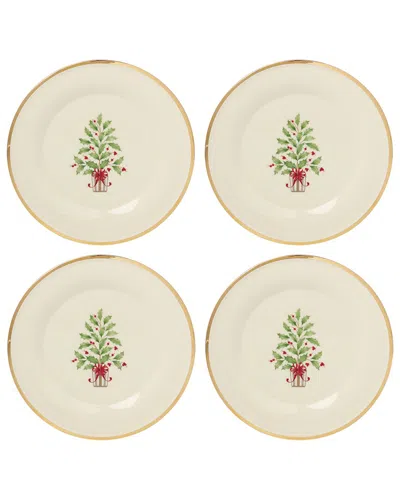 LENOX LENOX SET OF 4 HOLIDAY TREE ACCENT PLATES