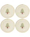 Lenox Set Of 4 Holiday Tree Accent Plates In Neutral