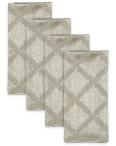 Lenox Set Of 4 Laurel Leaf Napkins In Gray