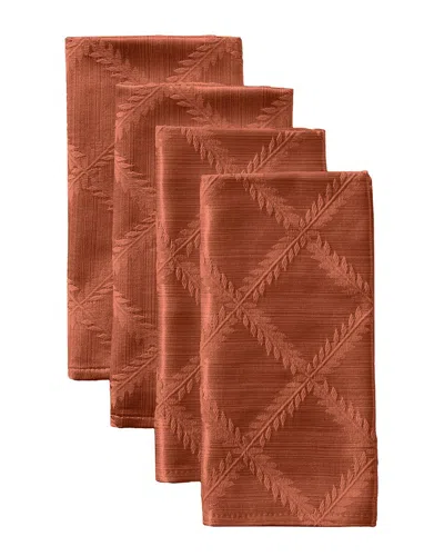 Lenox Set Of 4 Laurel Leaf Napkins In Brown