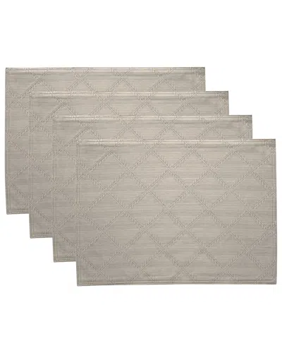 Lenox Set Of 4 Laurel Leaf Placemats In Gray