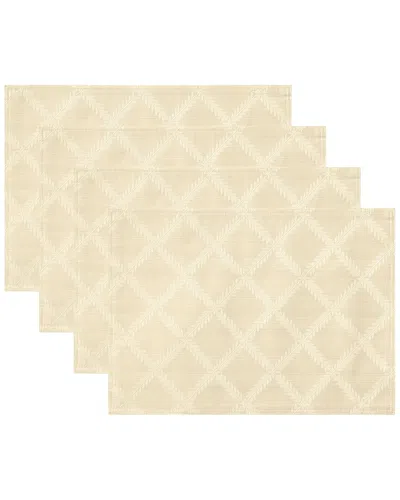 Lenox Set Of 4 Laurel Leaf Placemats In Yellow