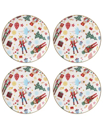 Lenox Set Of 4 Nutcracker Ballet Accent Plates In Multi