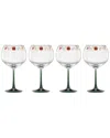 Lenox Set Of 4 Nutcracker Ballet Balloon Wine Glasses In Green