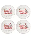 Lenox Set Of 4 Snoopy Christmas Accent Plates
