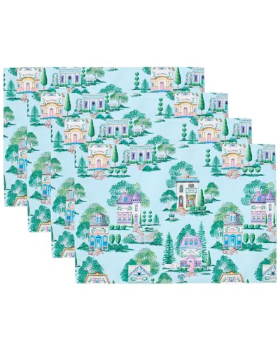 Lenox Set Of 4 Spice Village Allover Placemats In Blue