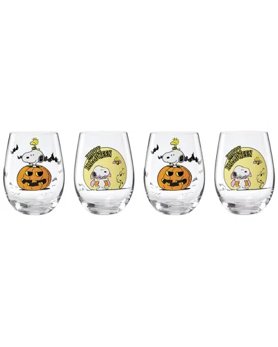 Lenox Set Of 4 The Great Pumpkin Assorted Tumblers In Transparent