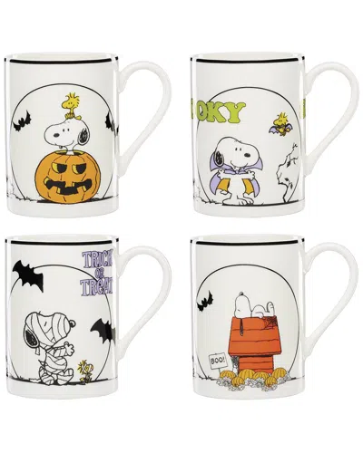 Lenox Set Of 4 The Great Pumpkin Mugs In White