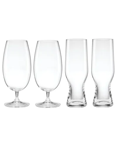 Lenox Set Of 4 Tuscany Classics Assorted Beer Glasses In Transparent