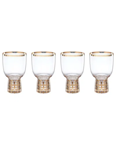 Lenox Set Of 4 Tuscany Classics Frost Wine Glasses In Gold