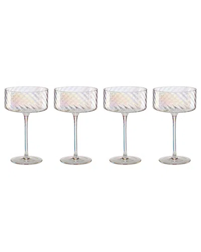 Lenox Set Of 4 Tuscany Classics Iridescent Coupes In Gray