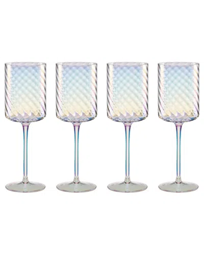 Lenox Set Of 4 Tuscany Classics Iridescent Red Wine Glasses