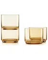 Lenox Tuscany Classics Amber Stackable 4pc Short Glasses In Orange