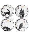 Lenox Set Of 4 Vintage Halloween Haunted Accent Plates