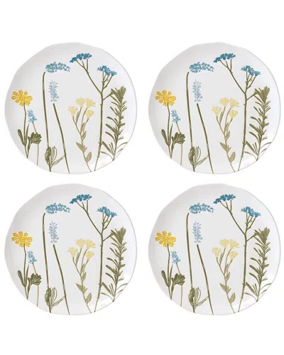 Lenox Set Of 4 Wildflowers Accent Plates In White