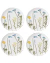 Lenox Set Of 4 Wildflowers Accent Plates In White