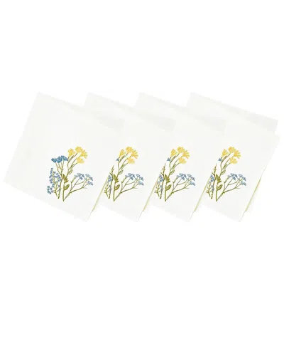 Lenox Set Of 4 Wildflowers Border Napkins In White